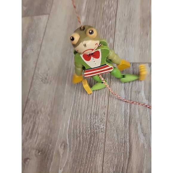 VINTAGE Frog Toad Puppet Toy Wooden Austrian M. Gschnitzer 7" Europe Works - Picture 8 of 12